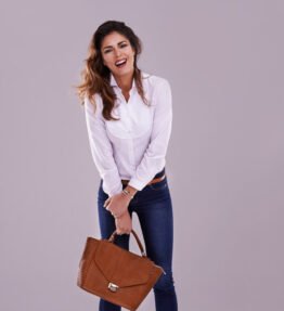stylish-woman-golding-brown-bag Brown Bag