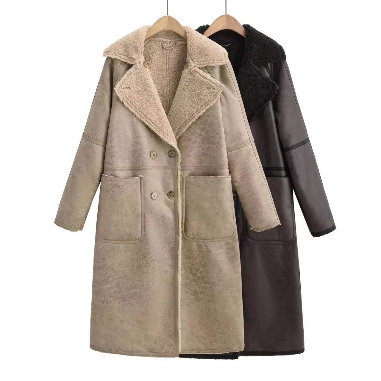 Winter Jacket With Belt Fashion Double Breasted Lapel Windbreaker Women's Long Trench Coat Mid-length Overcoat Clothing - Image 9