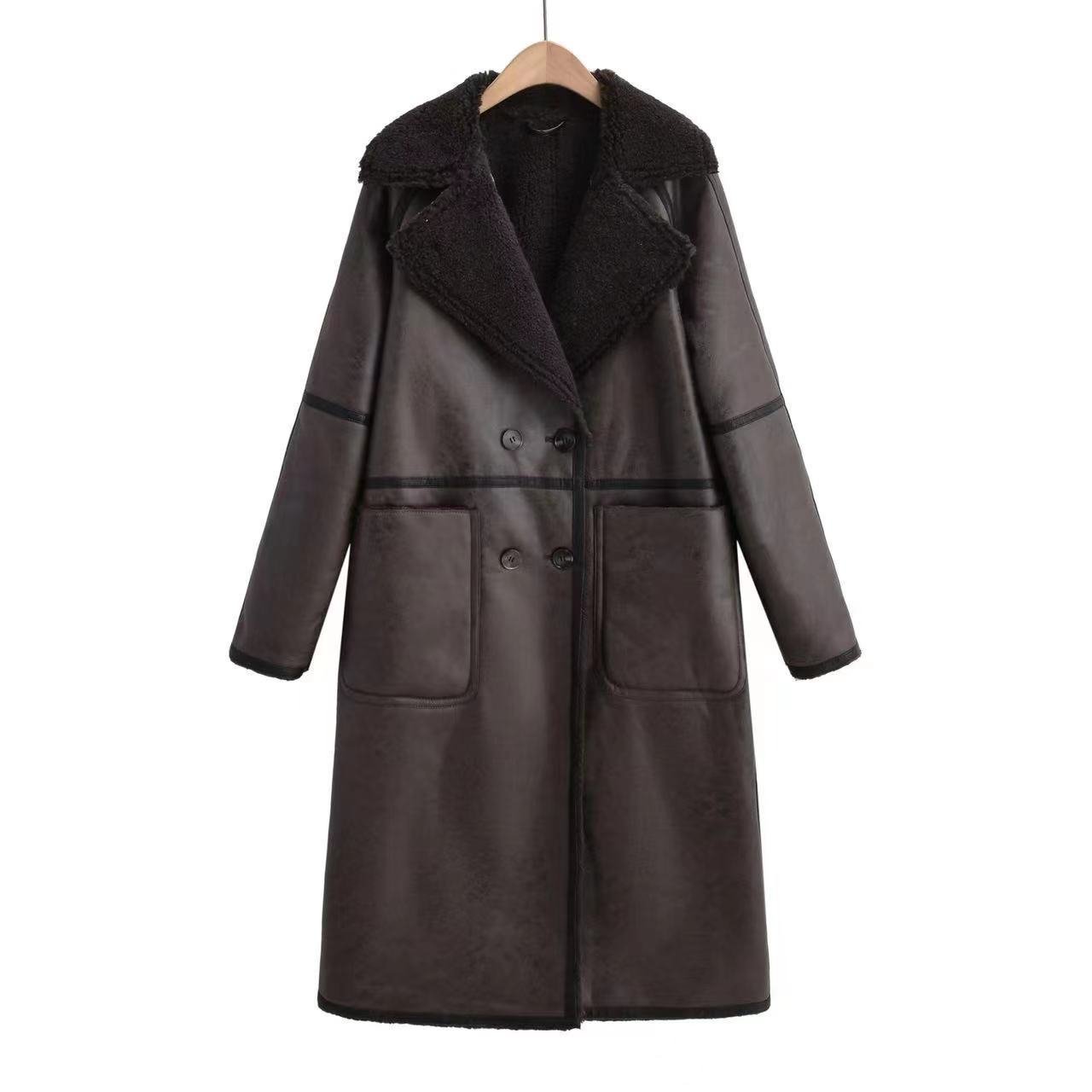 Winter Jacket With Belt Fashion Double Breasted Lapel Windbreaker Women's Long Trench Coat Mid-length Overcoat Clothing - Image 10