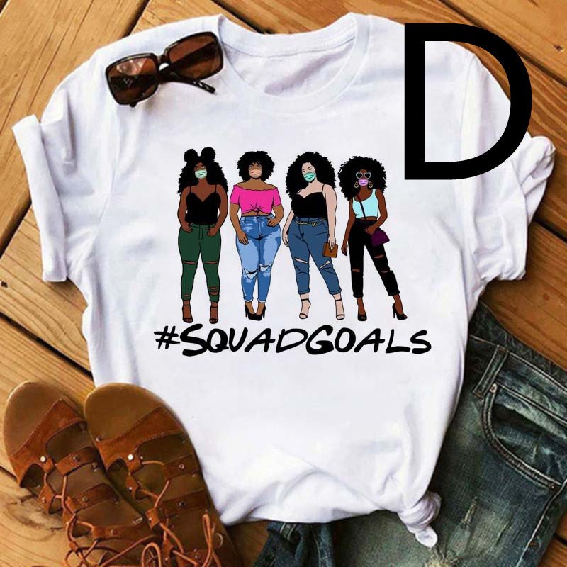 African Black Girl Print Short-sleeved T-shirt Women - Image 3