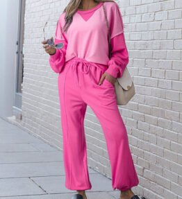 Women's Long-sleeve Top And Pants Sports Set