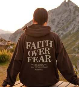 Faith Over Fear Christian Hoodie Christian Sweatshirt Jesus Hoodie Trendy Hoodie Bible Verse Shirt Unisex Aesthetic Clothes