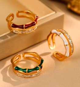 Zircon Bamboo Joint Open Ring Light Luxury Index Finger Ring