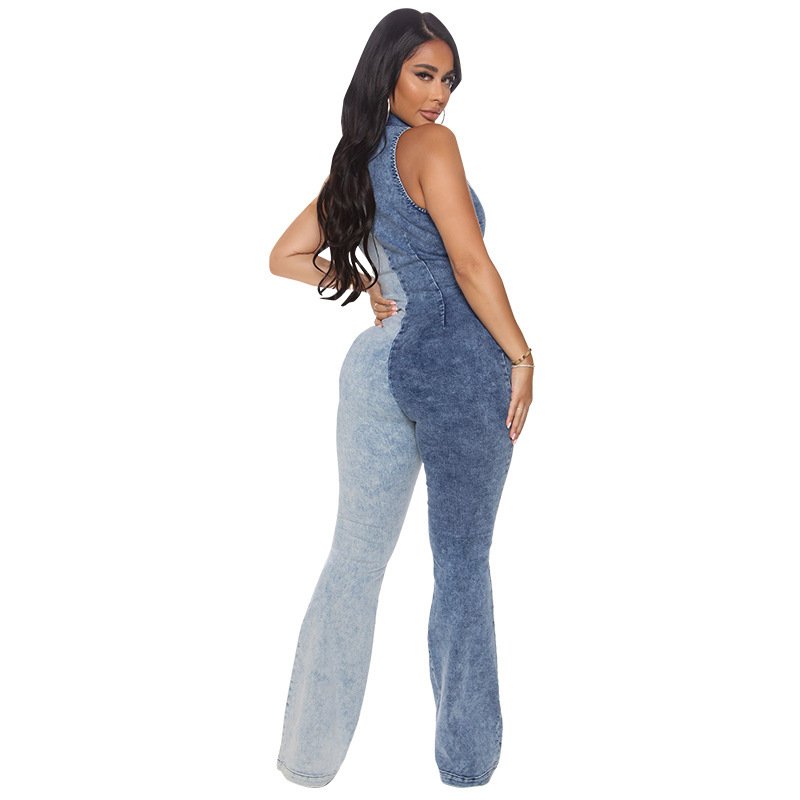 Women's Fashionable Denim Jumpsuit With New Washing Technology - Image 5