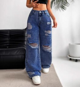 High-waisted Straight Versatile Slim-fit Women's Jeans