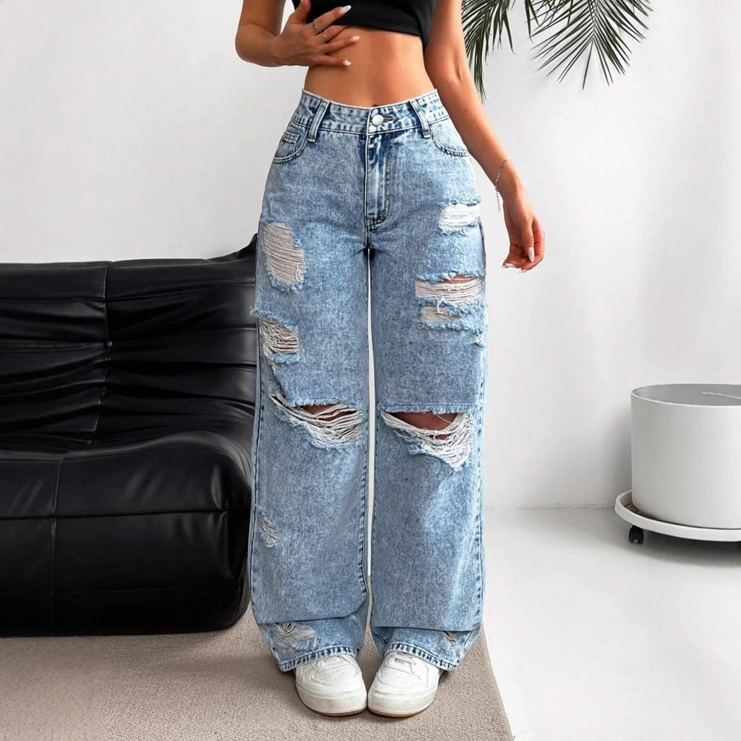 High-waisted Straight Versatile Slim-fit Women's Jeans - Image 6