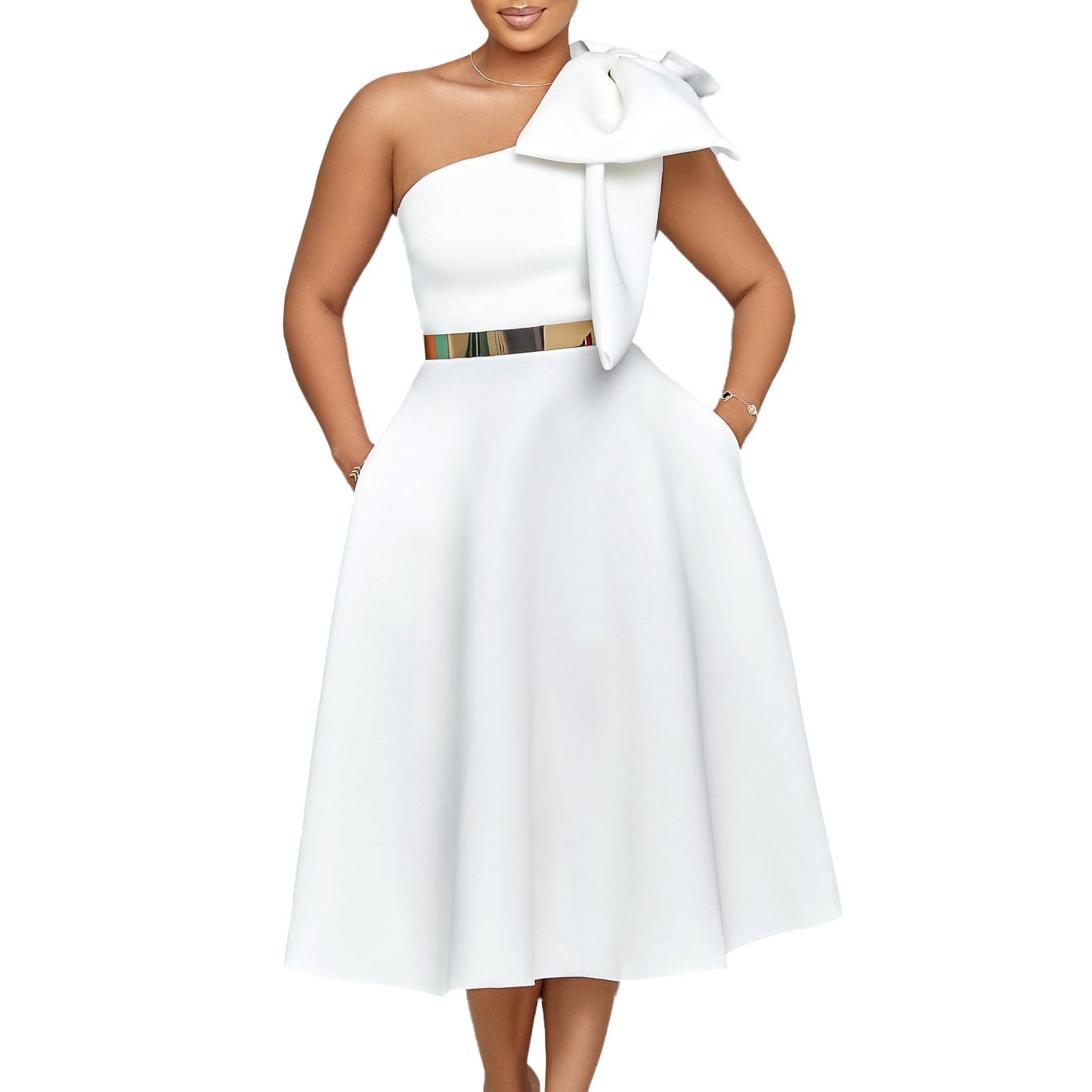 Valentines Day Fashionable Solid-Color Sexy Evening Gown For Women - Image 6