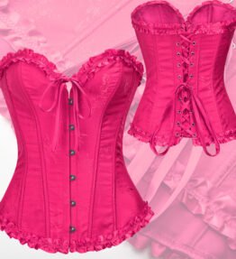 Retro Corset Waist Top Rose Red